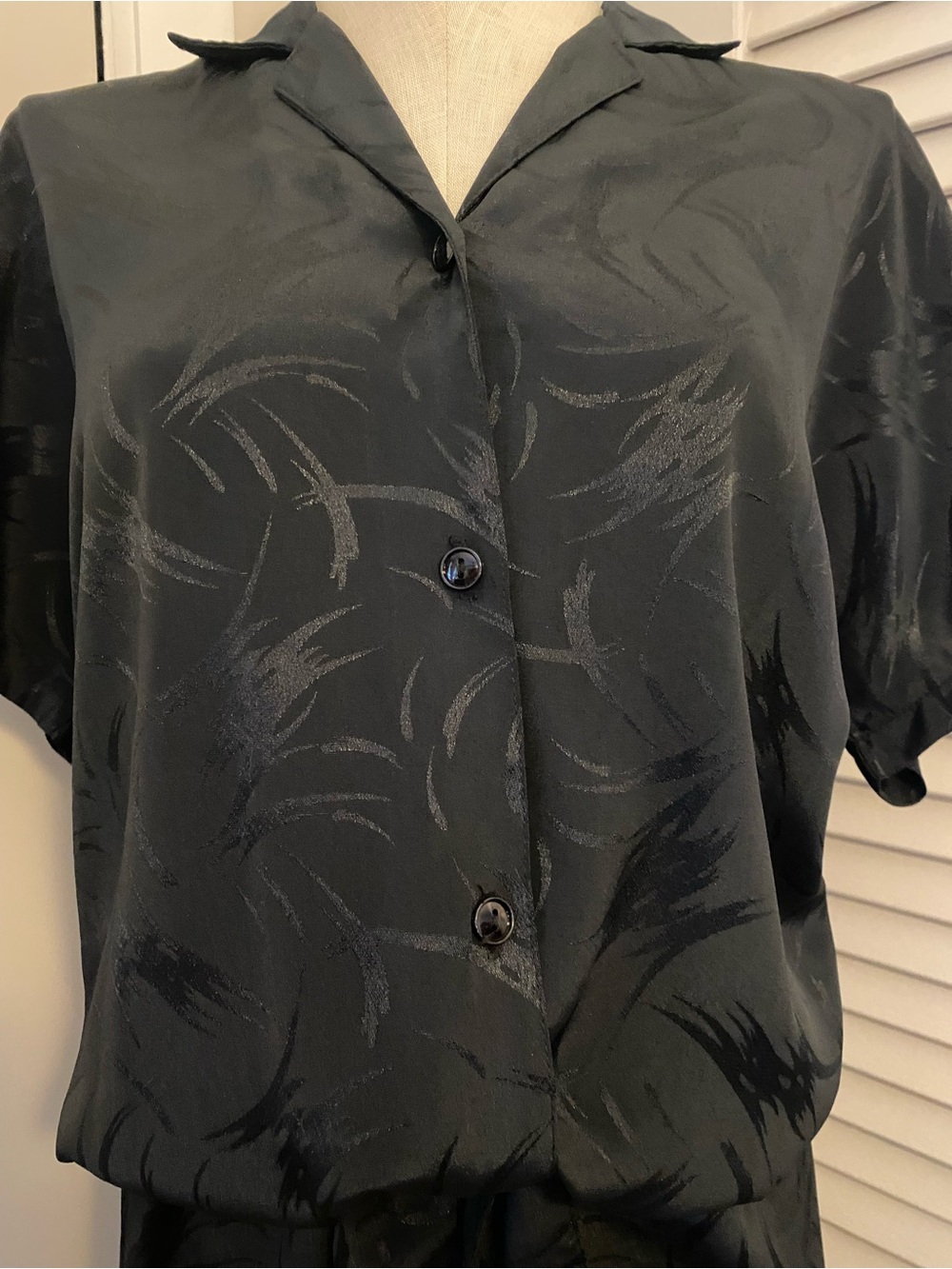 Vintage 1980s/ 90’s Black Blouson Dress- Size 10 - Picture 2 of 8